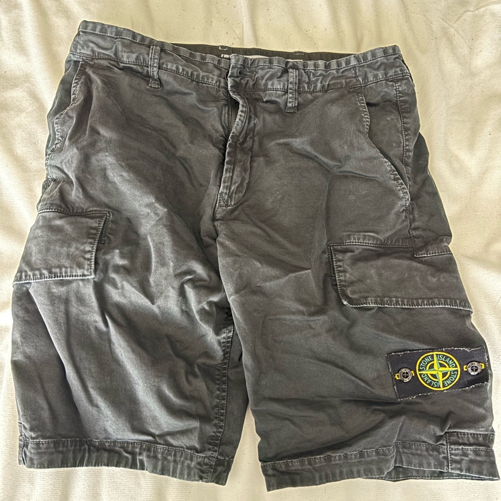 Stone Island Black Cargo Shorts